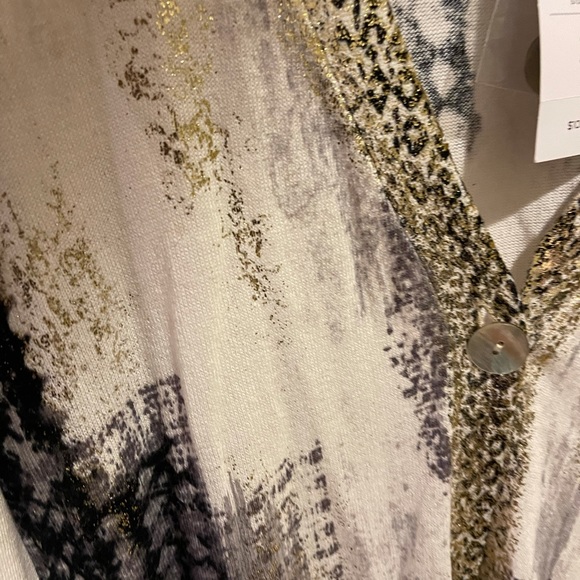 Chico’s Ecru Foil Cardigan Chico’s 3 or XL NWT - Picture 3 of 3